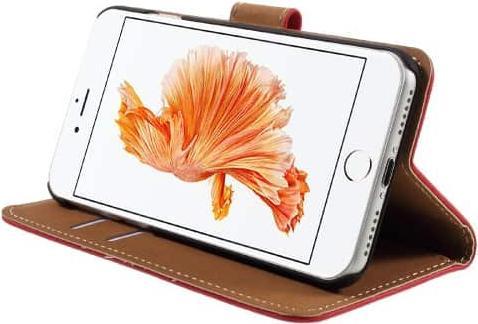 Produktbild Ueli Express iPhone SE / 8 / 7 Buch Etui Tasche Echtleder mit Kartenfach Rot (Apple iPhone 8, Apple iPhone 7, Apple iPhone SE (2nd Gen), Apple iPhone SE (3rd Gen))