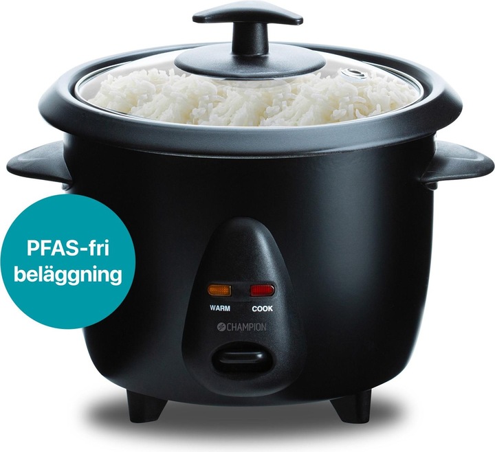 Produktbild Champion Reiskocher Mini Keramik 0,6L 300W RK400 Schwarz (EU-Stecker)