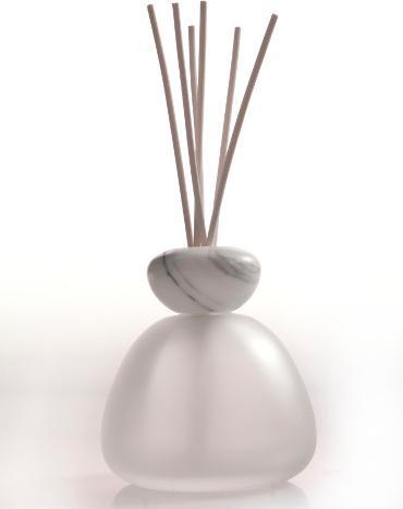 Actual product image Millefiori Milano - Air Design glass diffuser Frosted glass and white marble top