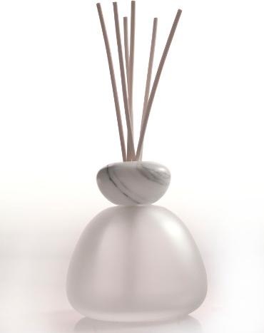 Image du produit Millefiori Milano - Air Design diffuseur en verre Verre givré et dessus en marbre blanc