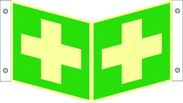 Actual product image Werkstarck Photoluminescent first aid number plate
