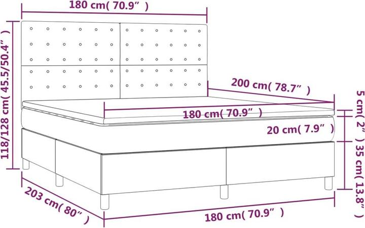 Produktbild vidaXL Boxspringbett (180 x 200 cm)