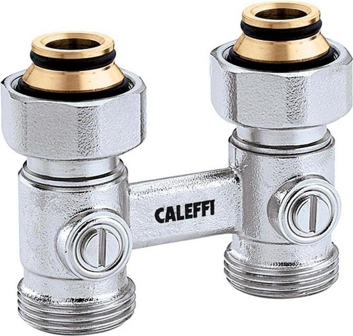 Caleffi Two-pipe tap block 3010 Straightway, 3/4" female thread