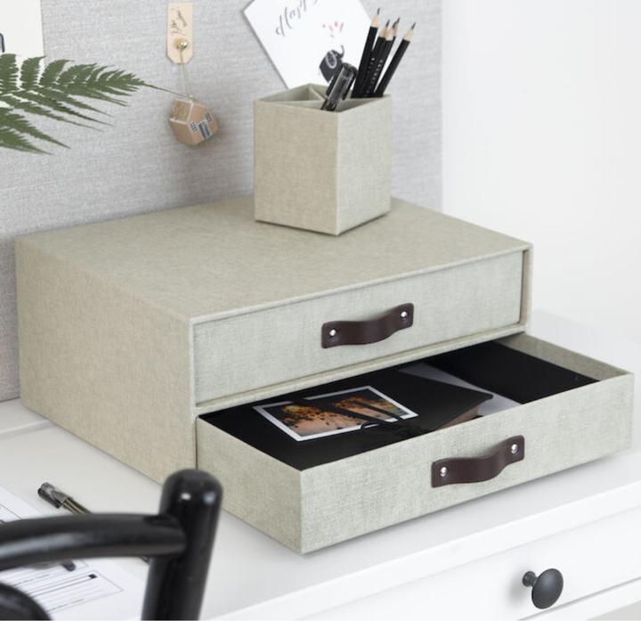 Image du produit Bigso BIRGER Schubladenbox 2 Fächer Linnen Canvas (A9)