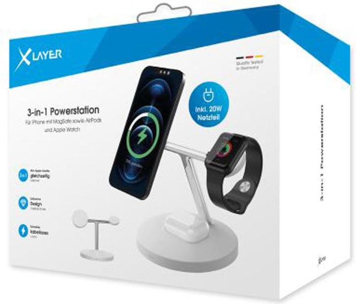 Image du produit Xlayer 3-in1 Powerstation Station de charge inductive blanc (15 W)