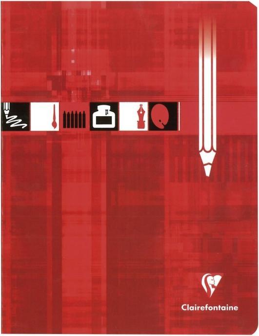 Image du produit Clairefontaine Cahier Dessin piqué 17x22cm 32 pages quadrillé 10x10 Rouge - Rouge (17 x 22 cm, Quadrillé, Couverture rigide)
