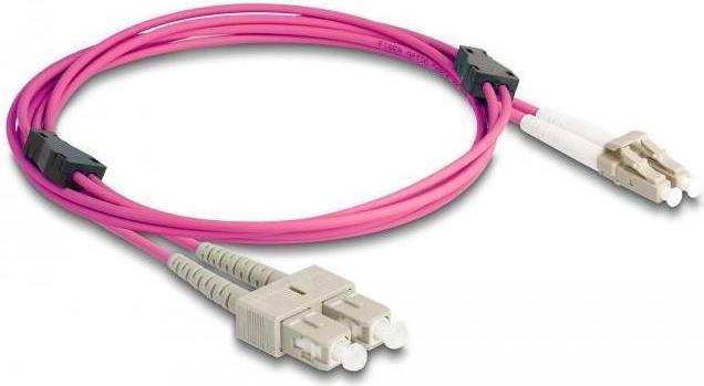 Image du produit Delock Câble à fibre optique avec armure métallique LC duplex à SC duplex multimode OM4 2 m (2 m)