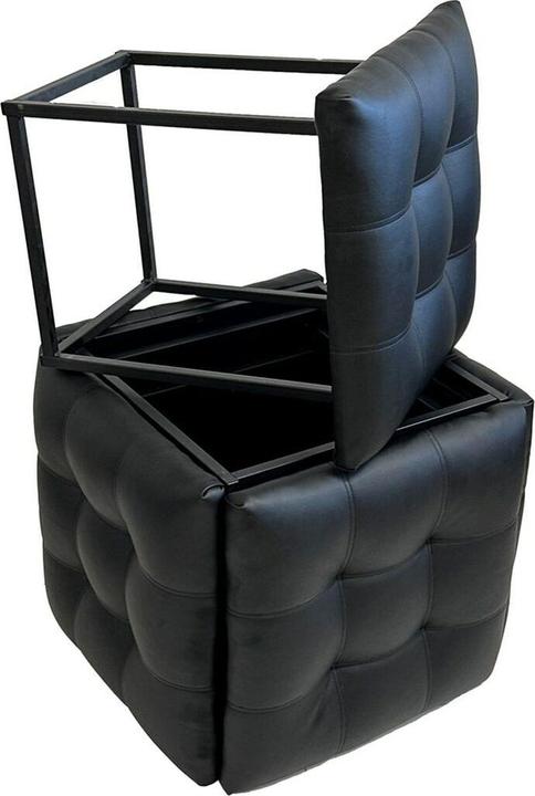 Produktbild Go Gift 5-in-1 Pouffe-Transformer - 5 Hocker in 1 Pouffe schwarzes Eco-Leder