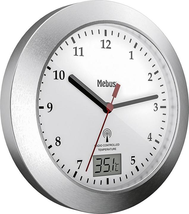Produktbild Mebus MEB Funkbadezimmeruhr m.SN sil (17 cm)