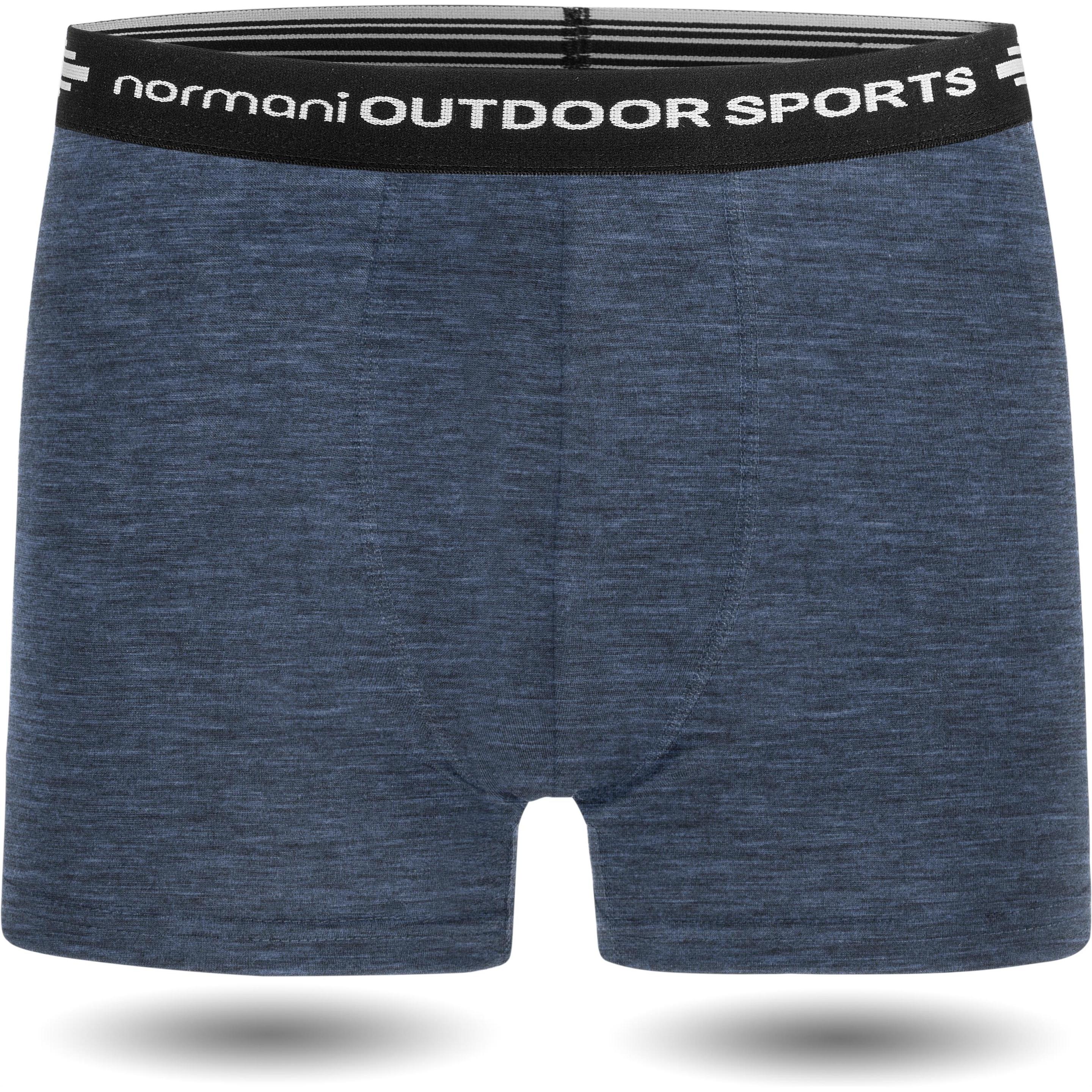 Normani, Herren, Unterhosen, Herren Merino Boxershorts Adelaide - 1579, Blau, (XXL)
