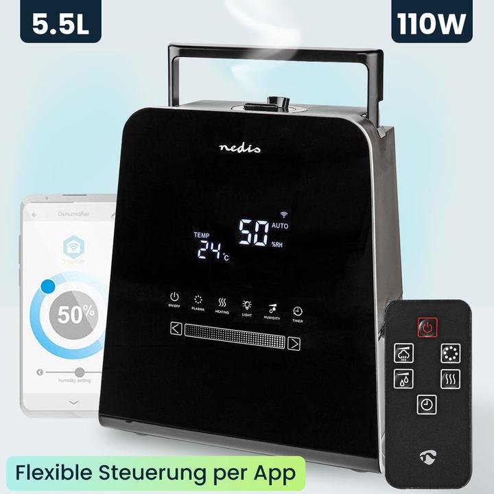 Produktbild Nedis SmartLife Luftbefeuchter | 30 W | Mit kühlem und warmem Nebel | 5.5 l | Hygrometer | Timer | F