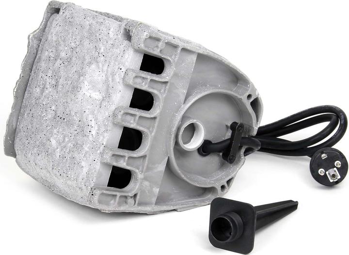 Produktbild Wiltec Gartensteckdose 4fach Steinoptik Aussensteckdose Sensor IP44 Steckdosenstein
