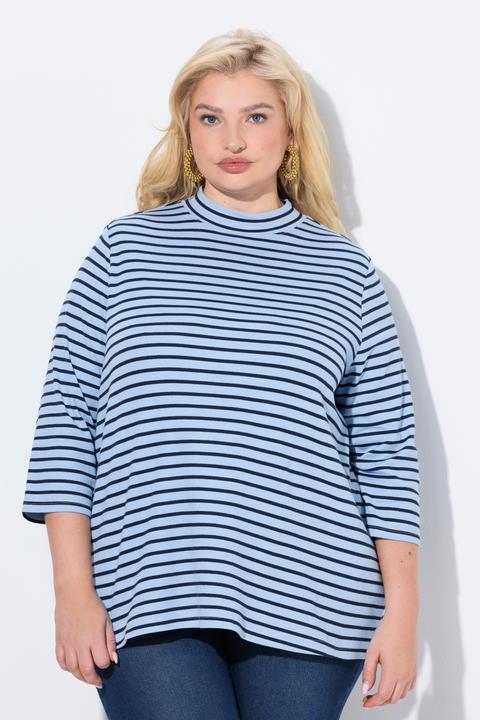 Produktbild Ulla Popken Shirt, Ringel, A-Linie, Stehkragen, 3/4-Arm (50, 52)