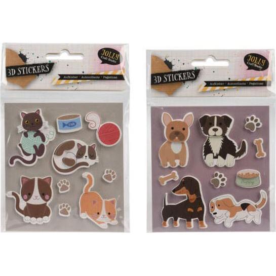Thumbnail - Sticker, 3D-Aufkleberbogen Haustiere