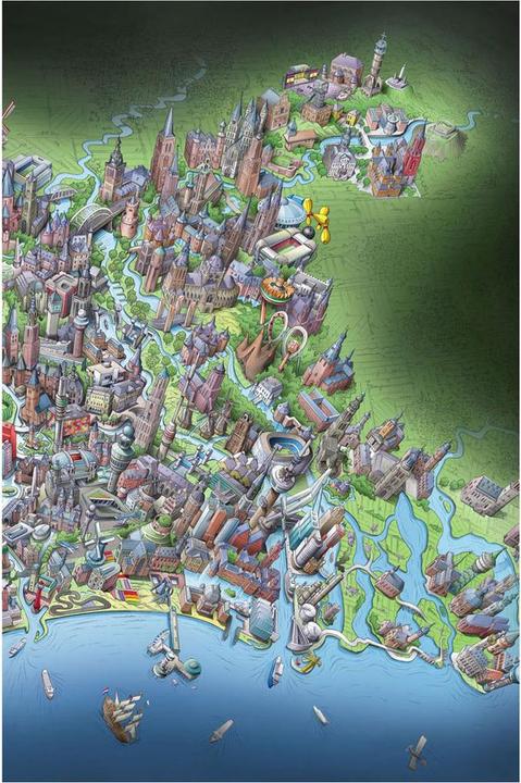 Actual product image Puzzle Netherlands from a bird's eye view, 1000 pieces. (1000 pieces)
