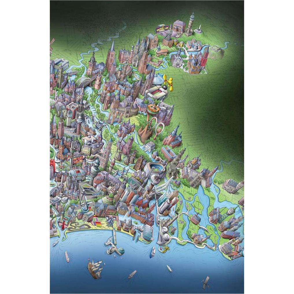 Thumbnail - Puzzle Niederlande aus der Vogelperspektive, 1000 Teile. (1000 Teile)
