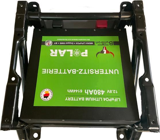 Actual product image Bulltron Under-seat battery Polar 480 Ah LiFePO4 12.8 V battery with double BMS, Bluetooth app, current bal (12.80 V, 480 Ah)