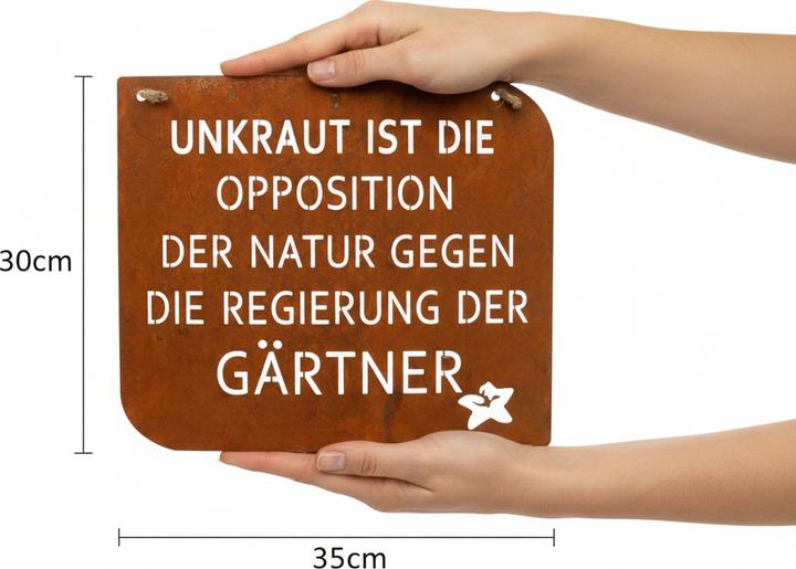 Produktbild Viana Gartenschild mit Spruch Unkraut