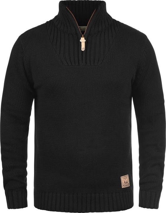 Actual product image Solid Petro Men's Jumper Chunky Knit Pullover Troyer With Zipper (S)