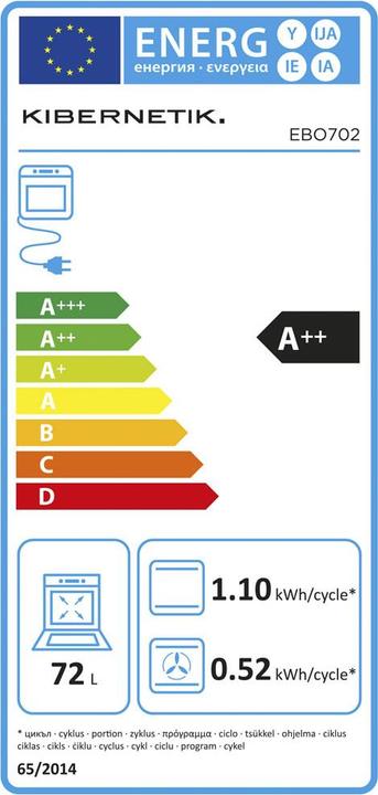 Energie-Label Kibernetik SmartEdition CLB702 Einbau Backofen Pyrolyse