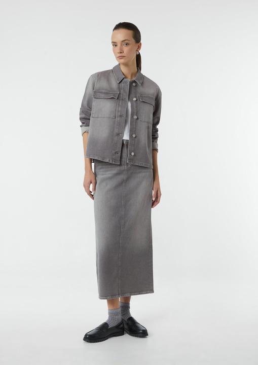 Image du produit Comma Indoor-Jacke Elastisches Denim-Overshirt mit aufgesetzten Taschen (44)