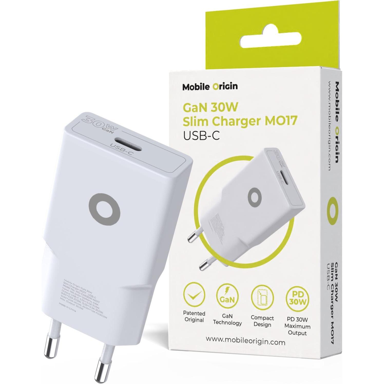 Mobile Origin GaN 30W Slim Charger MO17 - USB-C (30 W), Caricatore USB