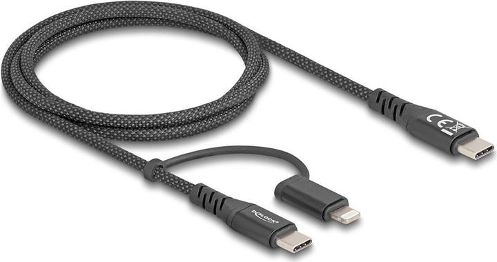 Image du produit Delock Câble USB 2 en 1 USB Type-C vers USB Type-C / Lightning (1 m, USB 2.0, USB 3.0, 60 W)