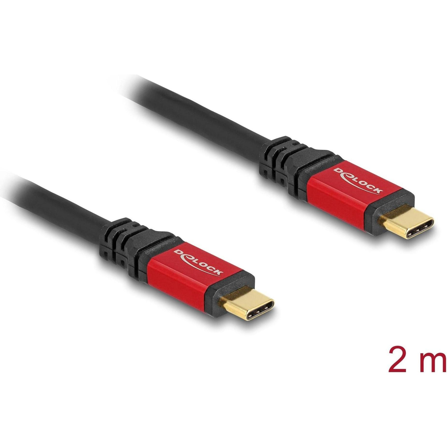 Delock USB 2.0 Kabel USB Type-C Stecker zu Stecker PD 3.1 24 (2 m, USB 2.0), USB Kabel