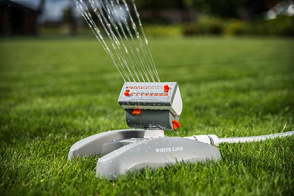 Produktbild Bradas Turbo-Kreisregner WHITE LINE grau/weiss/orange Rasensprenger für kleine & (Kreisregner)