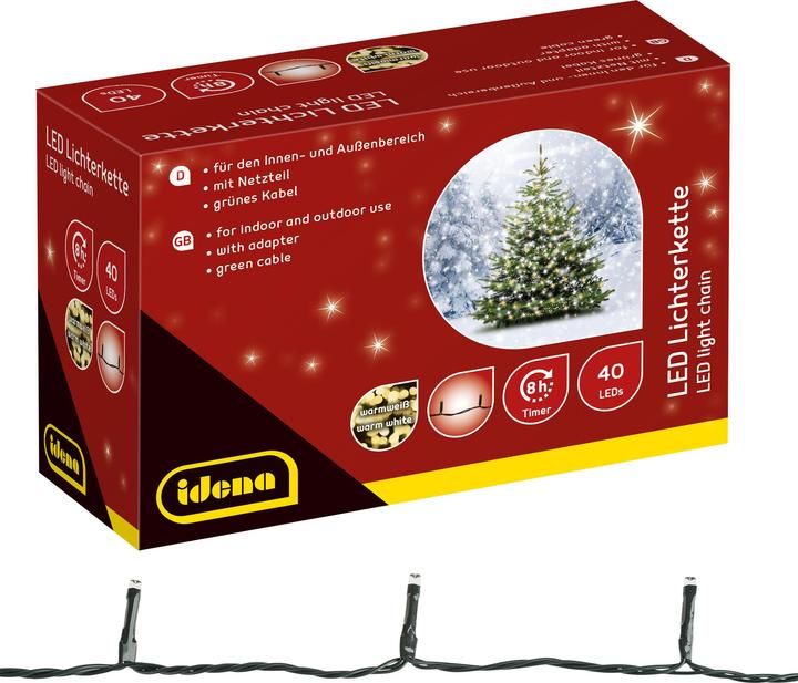Produktbild Idena LED-Lichterkette 40er warmweiss,für Aussen (1 m)