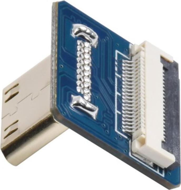 Produktbild WaveShare Mini HDMI Male Stecker vertikal 90° Gewinkelt (0.02 m, HDMI)