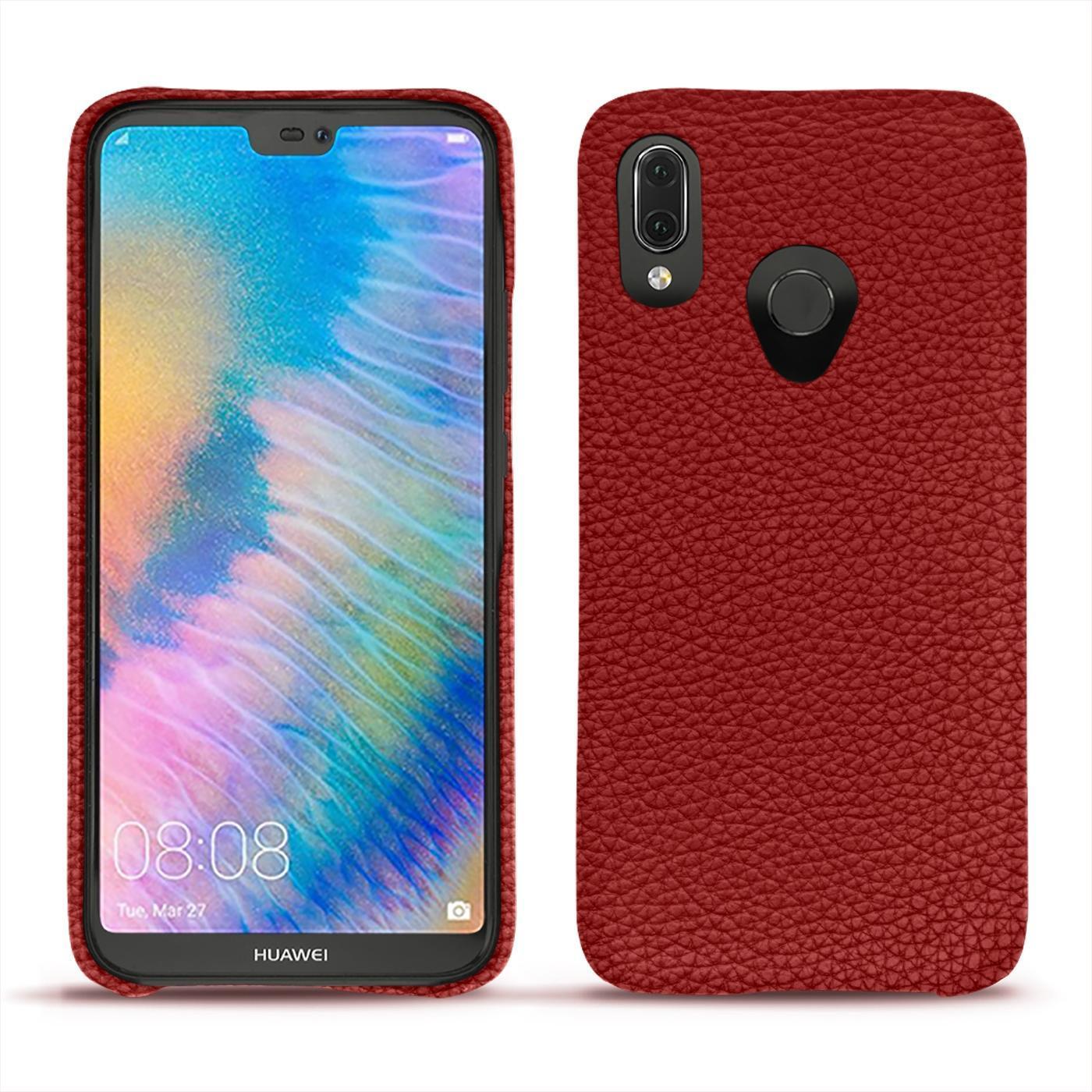 Noreve Lederschutzhülle (Huawei P20 Lite), Smartphone Hülle, Rot
