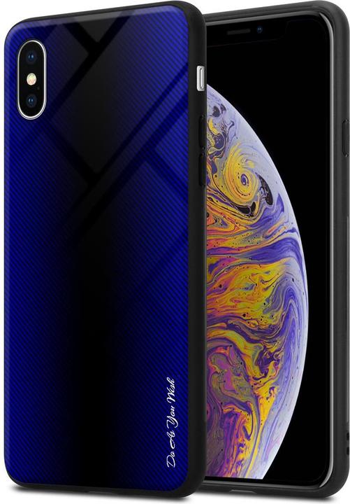 Actual product image Cadorabo TPU Striped Glass Cover (Apple iPhone XS Max)