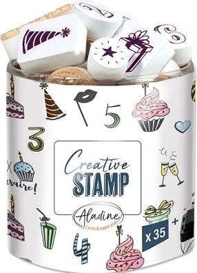 Produktbild Aladine Stempelset Birthday 2, inkl. Stempelkissen, 35 Stk.