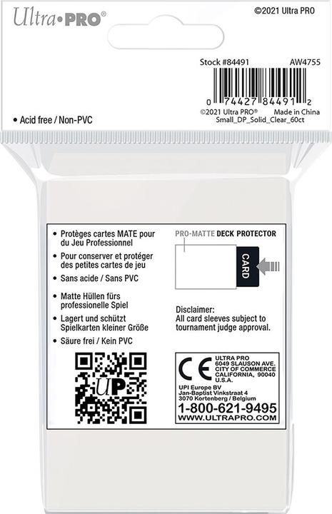 Actual product image Ultra Pro Clear Pro- Matte Deck Protector