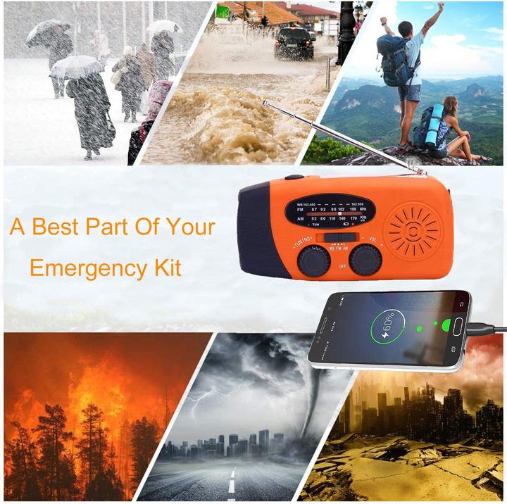 Actual product image Solarbaby Crank radio, orange (FM)