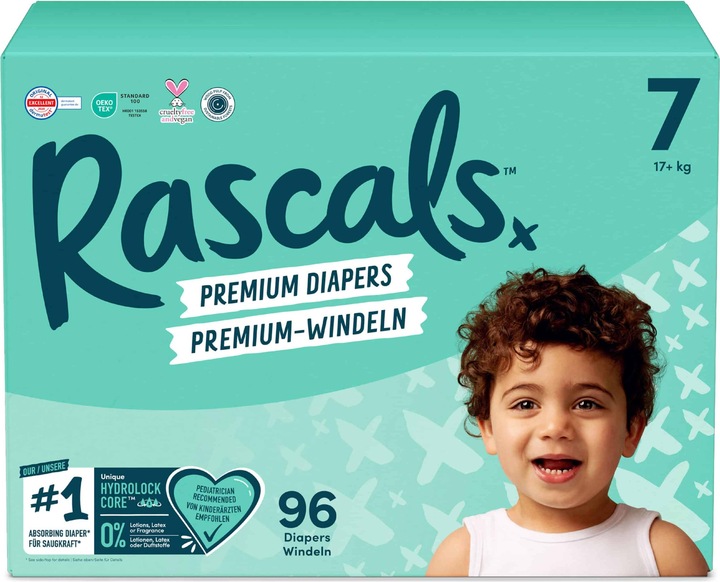Actual product image Rascals Premium (Size 7, Monthly box, 96 Piece)