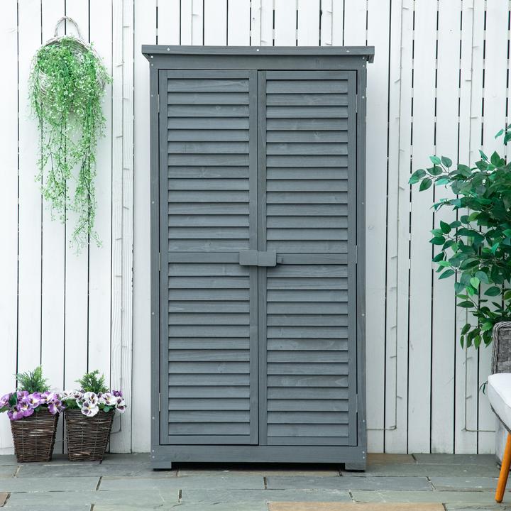 Produktbild Outsunny Gartenschrank mit Lamellentüren
