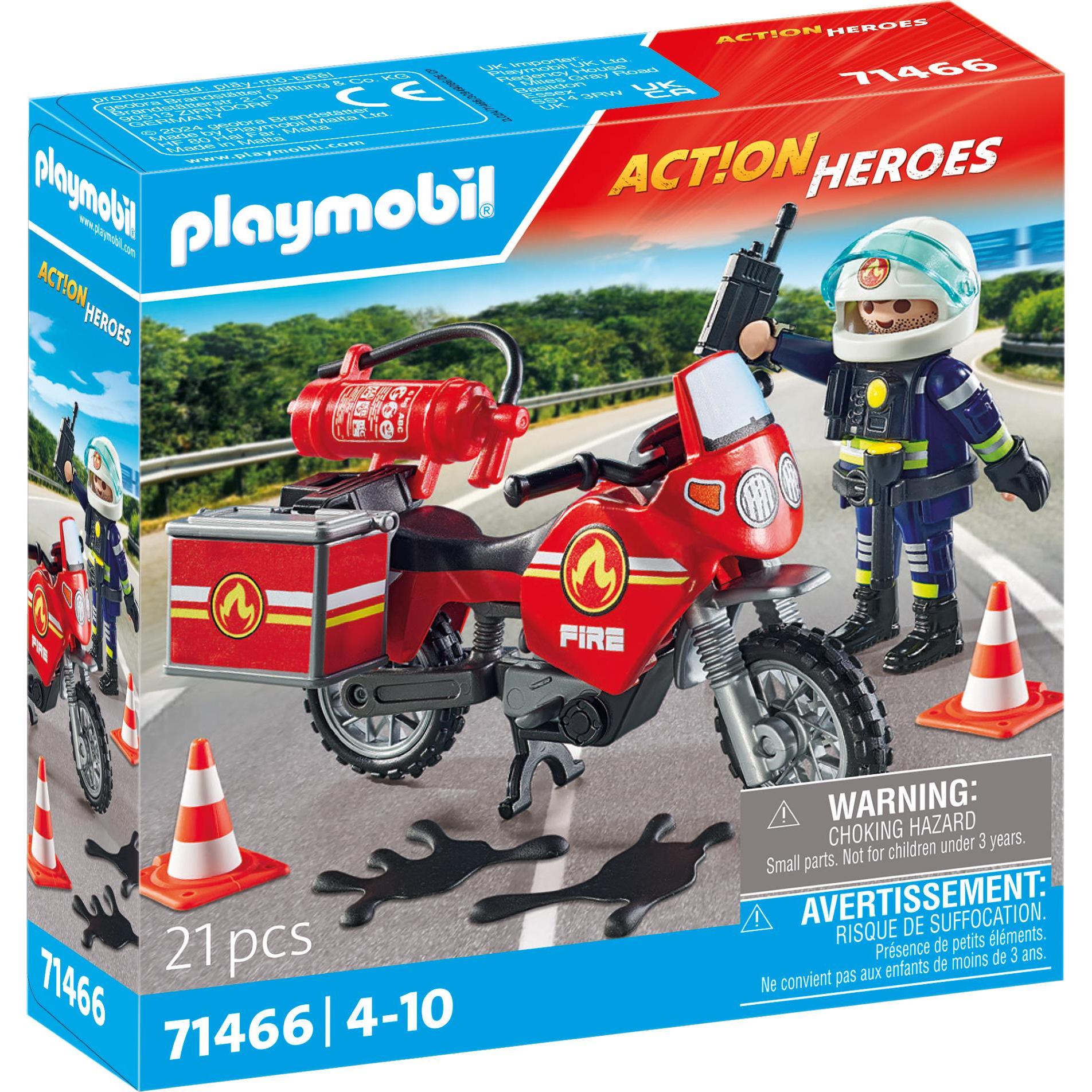 Playmobil Feuerwehrmotorrad am Unfallort (71466, Playmobil Action Heroes)