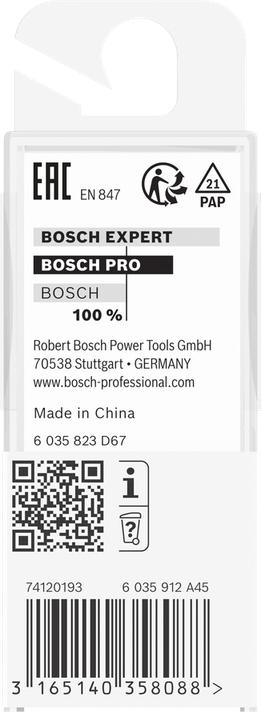 Produktbild Bosch Professional Zubehör Laminat-Bündigfräser, 8 mm, D1 12,7 mm, L 13 mm, G 56 mm