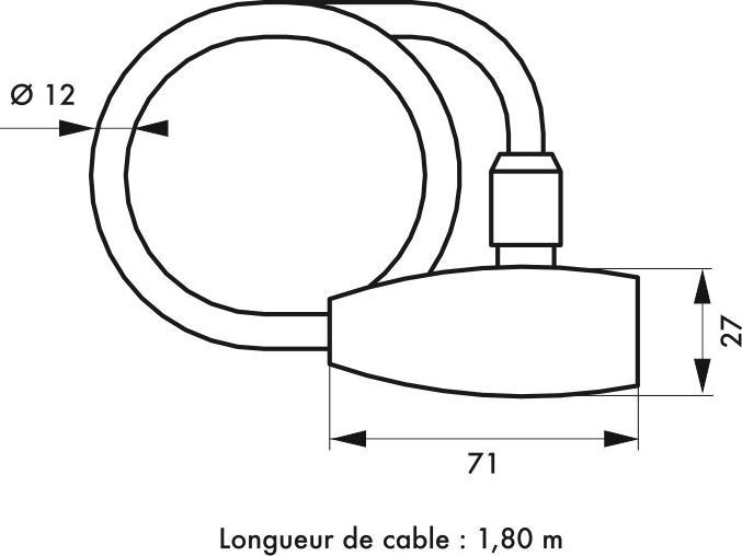Produktbild Thirard Kabelschloss TWISTY 1,8 m (180 cm)