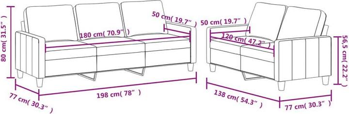 Produktbild vidaXL Sofagarnitur (2-Sitzer, 3-Sitzer, Polstergruppe)