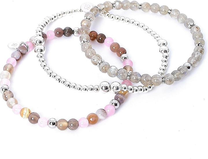 Immagine prodotto Balibay Buna (18 cm, Pietra preziosa, Labradorite, Argento 925, Quarzo rosa, Agata)