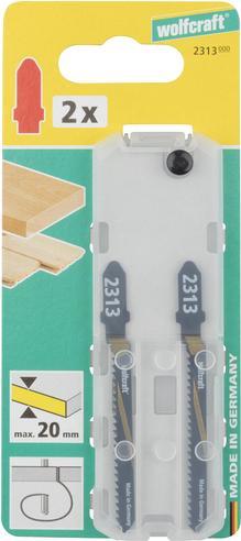 Produktbild wolfcraft 2 Stichsägeblätter HCS L=76mm T-Schaft