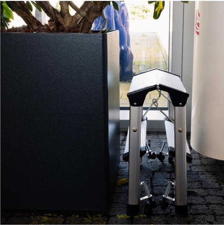 Produktbild Dönges Klappleiter mit Rollen, 2 Stufen (Stehleiter, 48 cm)
