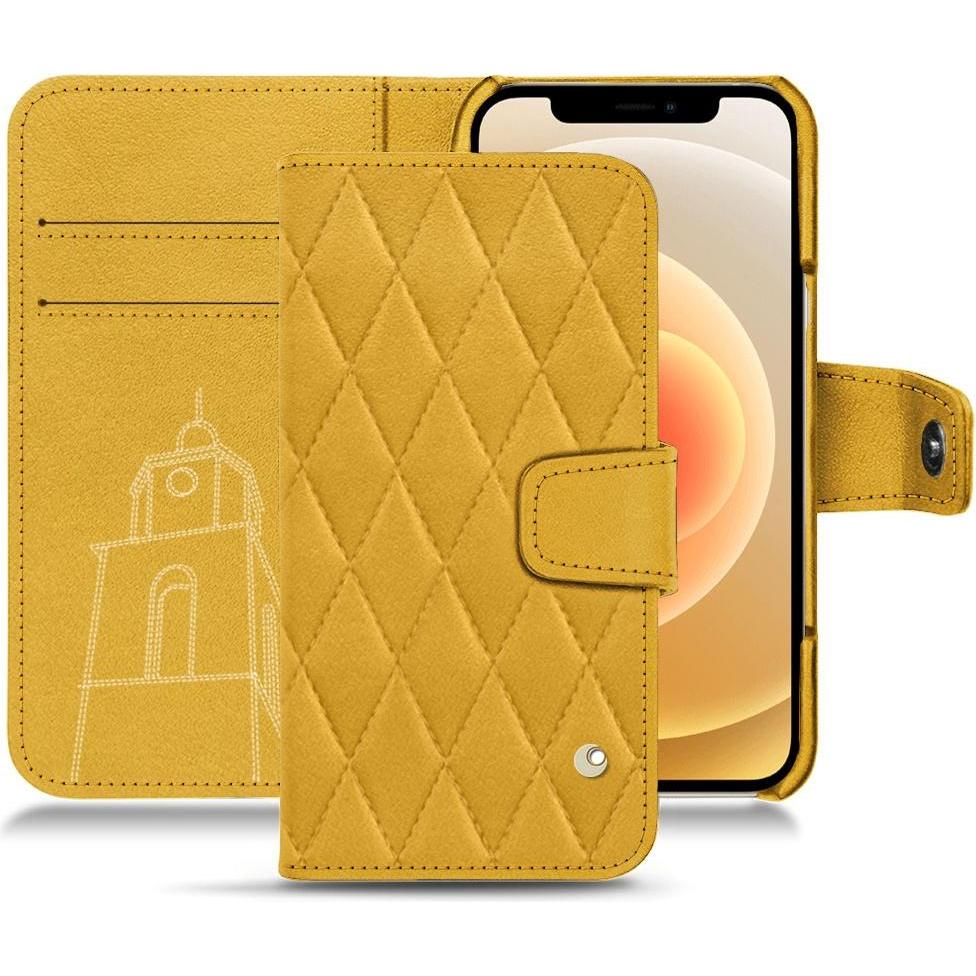 Noreve Lederschutzhülle Wallet (Apple iPhone 12 mini), Smartphone Hülle, Orange