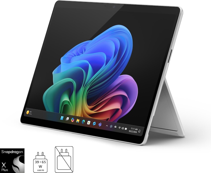 Actual product image Microsoft Surface Pro - Copilot+ PC (power supply sold separately) - 11th Edition (13", Snapdragon X Plus X1P-64-100, 16 GB, 256 GB, Without keyboard layout)