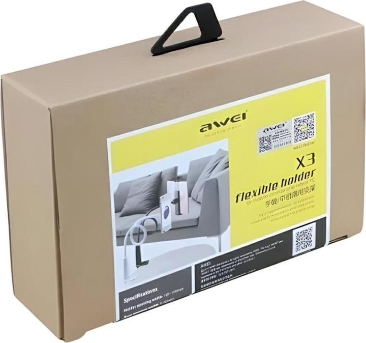 Image du produit Awei uchwyt biurkowy X3 4"-10,5" biały /white długie ramię