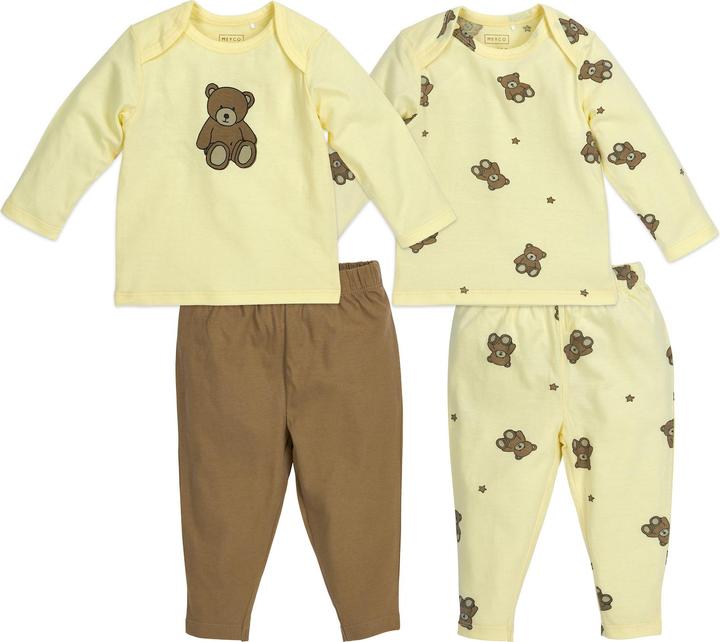 Image du produit Meyco 2-pack babypyjama Teddy bear soft yellow mt 50/56 (50, 56)