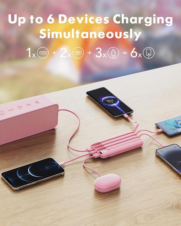 Actual product image Charmast Powerbank mit integrierten Kabel (10000 mAh)